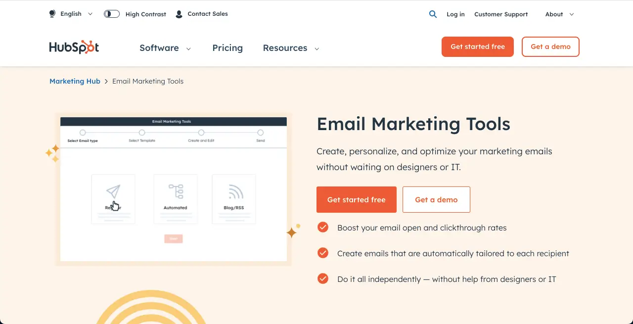 Hubspot Email Marketing Best For Hubspot Crm Integration