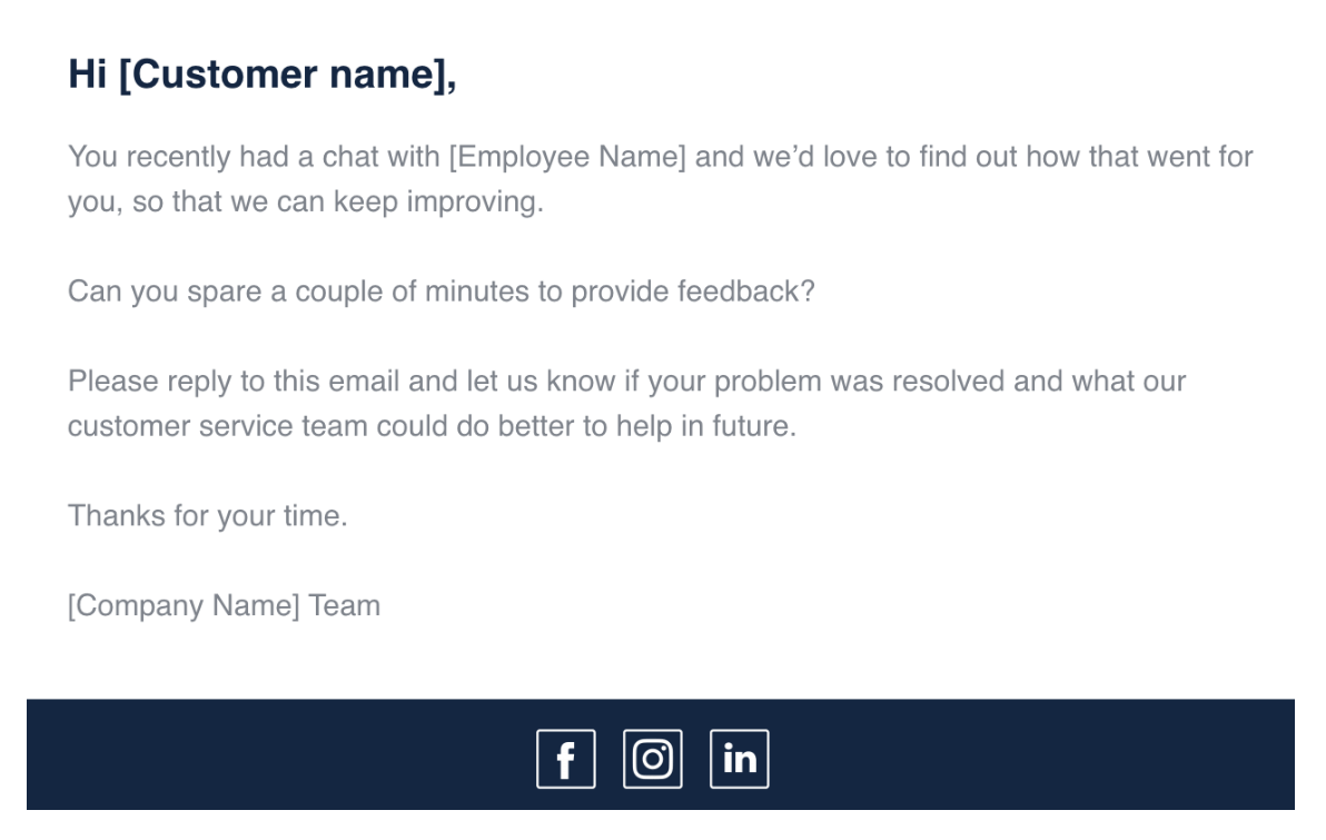 Feedback Request Email Template