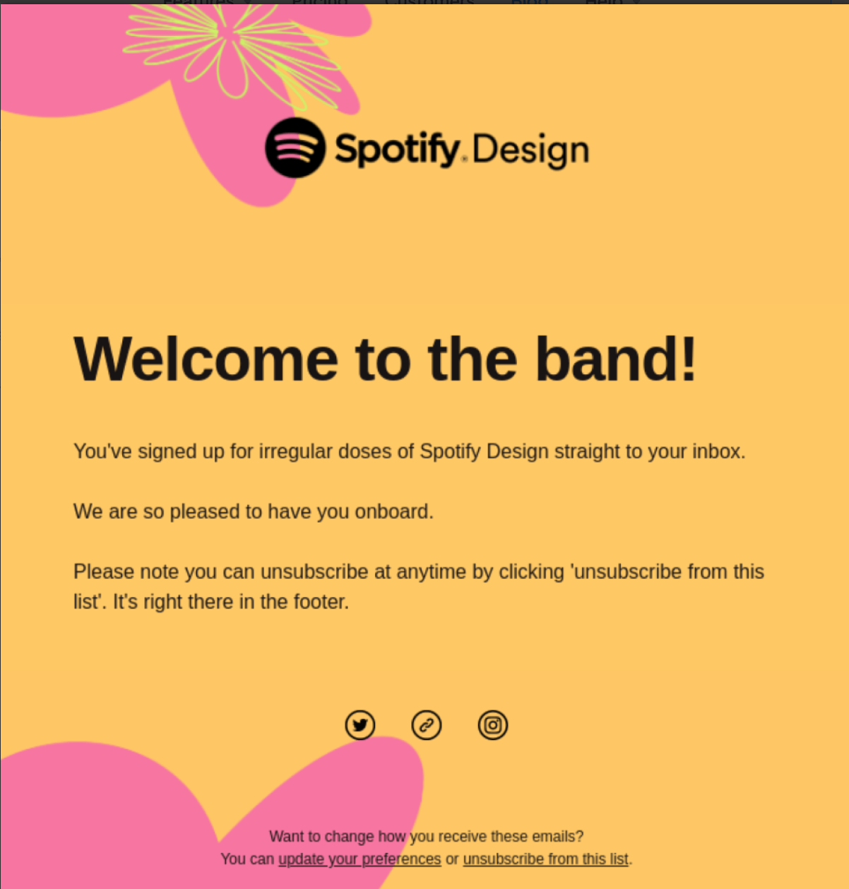 Welcome Email Template